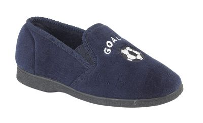 Zedzzz BS485 Boys Navy GOAL Football Indoor Slippers BS485C