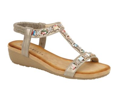 Ladies Cipriata L072 Jewelled Sling Back Wedged Sandals  L072FS