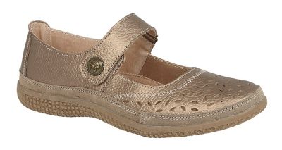 Boulevard L408 Casual Wide Fitting Touch Fastening Perforated Bar Shoes  L408BR