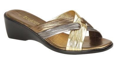 Boulevard L9558 Ladies Italian Cross Strap Summer Mule Sandals L9558BG