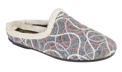  Sleepers KATIE Textile Knitted Lining Slip On Ladies Mule Slippers LS361F