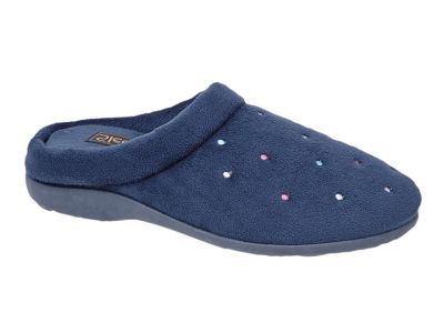 Sleepers CHARLEY Velour Cuff Mule Slippers Extra Comfort Memory Foam Sock LS964C