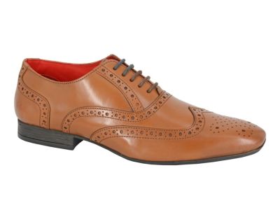 Route21 M338 Leather Brogue Oxford Classic Lace Up Formal Shoes M338BT