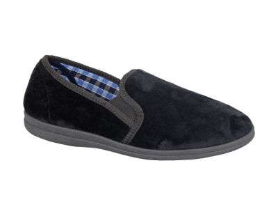 SLEEPERS 'WILSON' Plush Velour Twin Gusset Slip on  Slipper MS337A