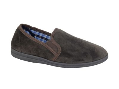 SLEEPERS 'WILSON' Plush Velour Twin Gusset Slip on  Slipper MS337B