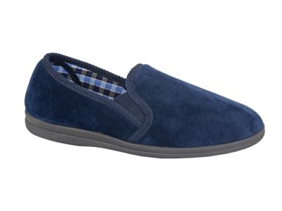 SLEEPERS 'WILSON' Plush Velour Twin Gusset Slip on  Slipper MS337NC