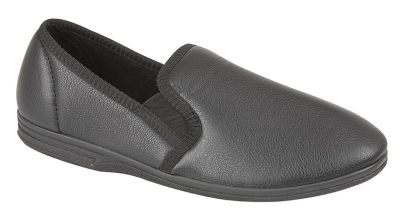 Zedzzz IVOR MS499 Grained Leather Look Indoor Full Slippers MS499A