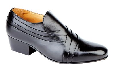 Montecatini MT5114 Leather Pleated Vamp Cuban Heel Party Slip On Shoes MT5114A