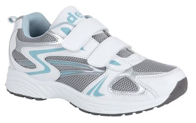  Dek MOON Touch Fastening White Blue Soft Top Running Trainers  T793GC