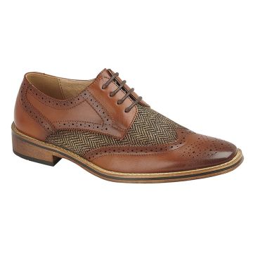 GOOR Boy's B410 4 Eye Brogue Gibson Patterned Formal Shoes B410B