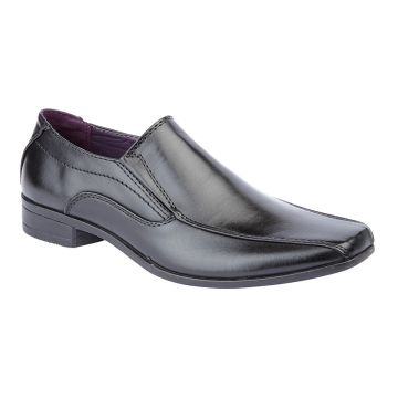 Boys U.S.Brass B501A Black Square Toe Slip On Formal Shoes B501A