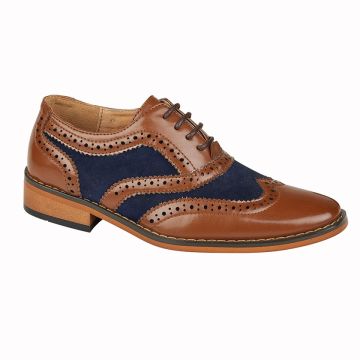 Boys Goor B968 Formal Leather Lace-Up Brogue Shoes  B968BC