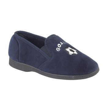 Zedzzz BS485 Boys Navy GOAL Football Indoor Slippers BS485C