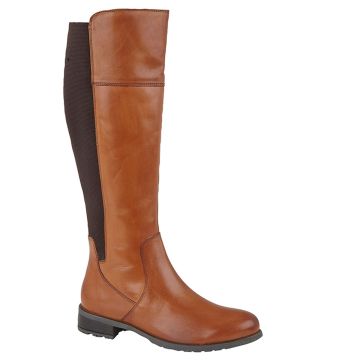 CIPRIATA SILVIA Crust Leather Elasticated Calf Inside Zip High Leg Boot L083B