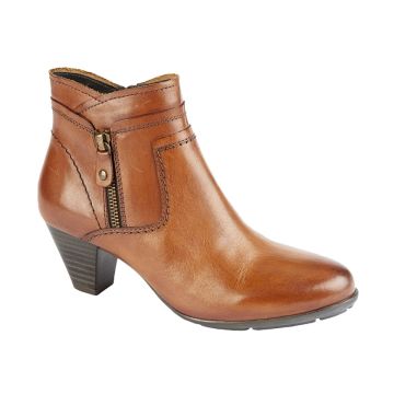 CIPRIATA L129 'CLEO' Leather Mid Heel Side Zip Ankle Boots L129BT