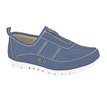 Ladies BOULEVARD L535 Zip Wide Fit Suede Trainers  L535C