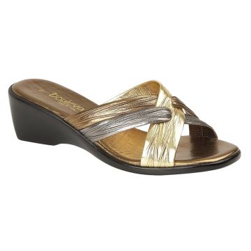 Boulevard L9558 Ladies Italian Cross Strap Summer Mule Sandals L9558BG