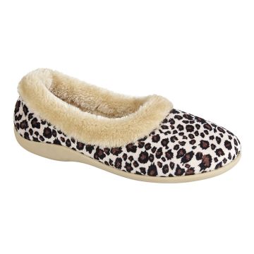 Sleepers PENNY LS314 ladies Fur Collar Leopard Full Slippers  LS314M