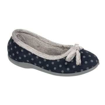 Sleepers LOUISE Polka Dot Bow Memory Foam Indoor Slipper LS325C