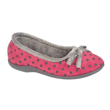 Sleepers LOUISE Polka Dot Bow Memory Foam Indoor Slipper LS325PK