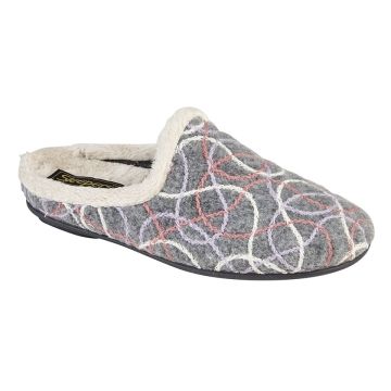  Sleepers KATIE Textile Knitted Lining Slip On Ladies Mule Slippers LS361F