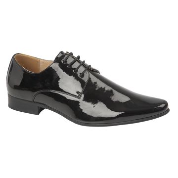 Goor M046A Mens Smart Black Patent Pointed Toe Shoes M046AP