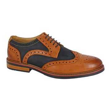 ROAMERS M290 5 Eye Twin Colour Brogue Leather Shoes M290B