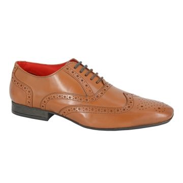 Route21 M338 Leather Brogue Oxford Classic Lace Up Formal Shoes M338BT