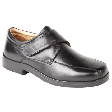 Roamers M435A Mens Softie Leather Extra Wide Touch Fastening Shoes M435A