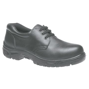 Grafters M530A Mens Black Grain Leather Safety Toe Cap Shoes M530A