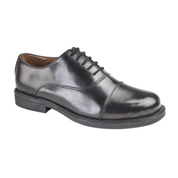 Scimitar M620A Mens Black Plain Leather Capped Oxford Cadet Shoes M620A