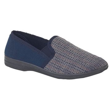 Zedzzz CHARLES MS219 Budget Herringbone Gusset Indoor Slipper UK6-16  MS219C