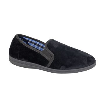 SLEEPERS 'WILSON' Plush Velour Twin Gusset Slip on  Slipper MS337A