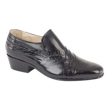 Montecatini Carl MT5104 Mens Soft Leather Pleated Cuban Heel Shoes MT5104A