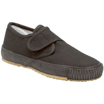 DEK R4306 Junior Touch Fastening Classic School Plimsolls Black  R4306JR