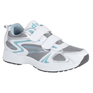  Dek MOON Touch Fastening White Blue Soft Top Running Trainers  T793GC