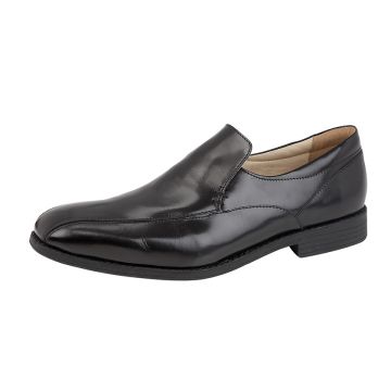 TREDFLEX Black Leather Centre Gusset Slip-On Shoes TF6125A