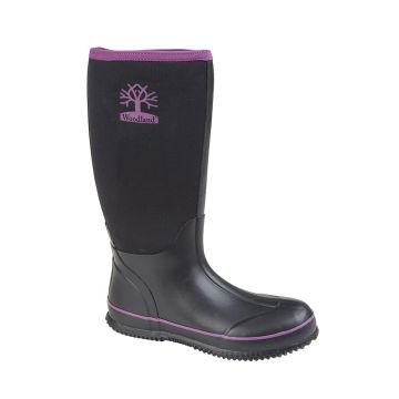 Woodland W395 Warm Neoprene Womens Winter Wellies Black Wellington Boots W395A