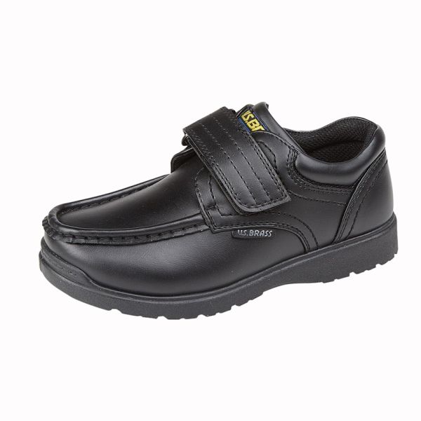 Boys U.S.Brass C657 Black Ted Touch Fasten Casual Shoes C657A