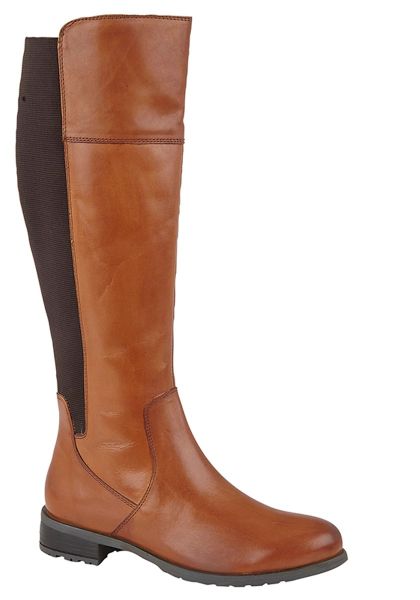 CIPRIATA SILVIA Crust Leather Elasticated Calf Inside Zip High Leg Boot L083B