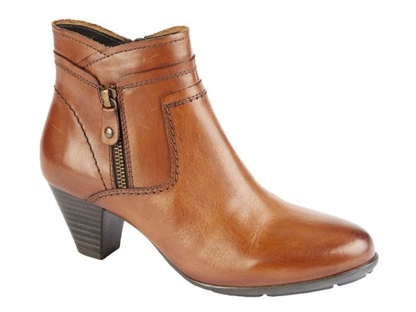 CIPRIATA L129 'CLEO' Leather Mid Heel Side Zip Ankle Boots L129BT