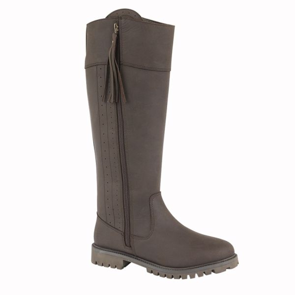  WOODLAND L 250DB  'BAILEY' Dark Brown Outer Side Zip Slim Fitting Country Boots L250DB