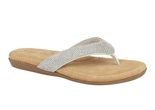 CIPRIATA  'ALCEE' L672  Diamante Jewelled Toe Post Mule Sandals L672FS