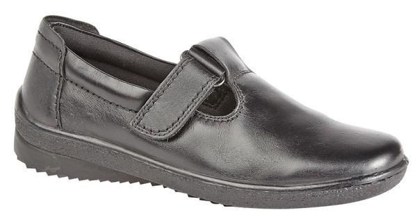 Mod Comfys L996 Touch Fastening Padded T-Bar Leather Shoes L996A