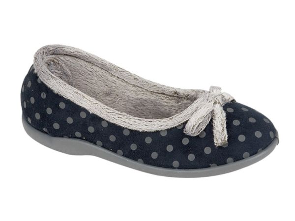 Sleepers LOUISE Polka Dot Bow Memory Foam Indoor Slipper LS325C