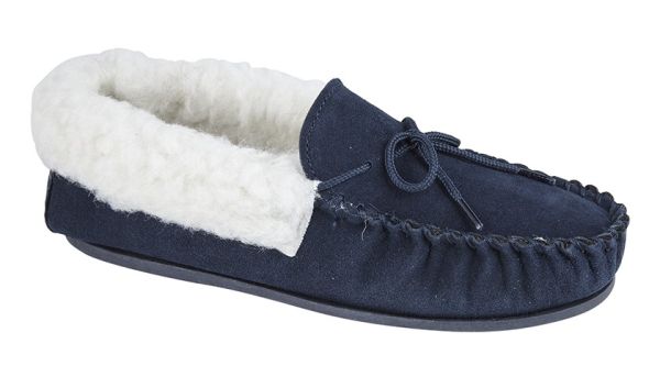 Mokkers EMILY Leather Moccasin Slipper Real Wool Lining LS338NC