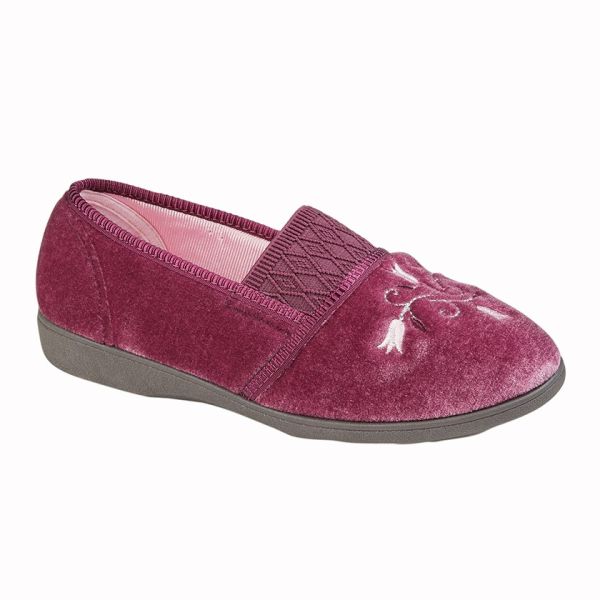 Sleepers INEZ LS792 Gusset Throat Patterned Indoor Slipper LS792M