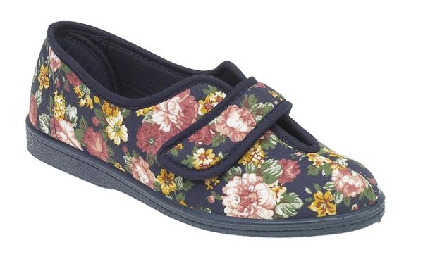 Sleepers WILMA LS866 Floral Wide Open Touch Fasten Slippers  LS866C