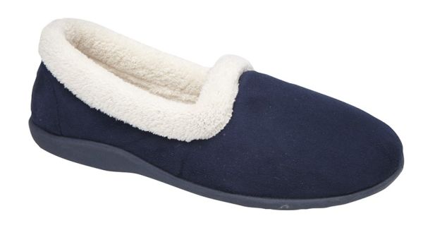 Sleepers SANDIE LS927 Fur Collar Collared Fleecy Lining Ladies Full Slippers  LS927C