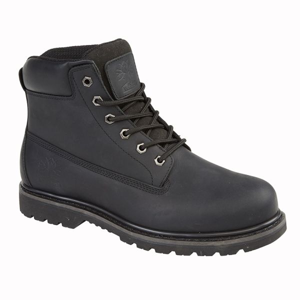 GRAFTERS M030 6 Eyelet Grain Leather Padded Work Boots M030A